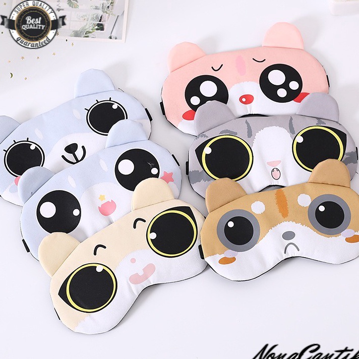 Penutup Tutup Mata Tidur eye cover Motif Karakter kucing karton cartoon masker penutup mata kacamata