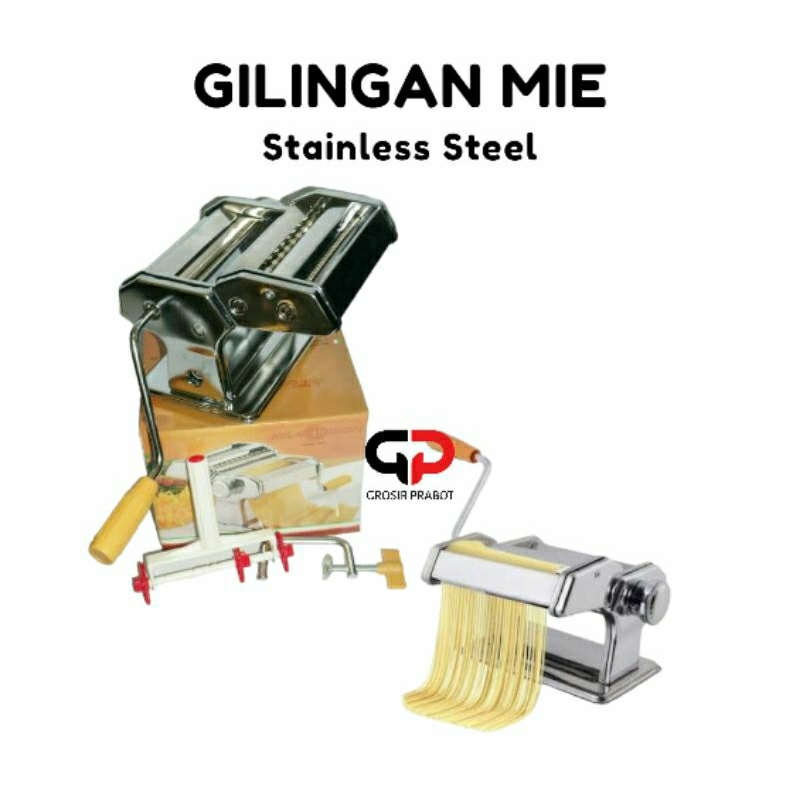 Gilingan Mie Pasta Maker Gilingan Mie Atlas Stainless Steel Alat Giling Kulit Penggiling Mie