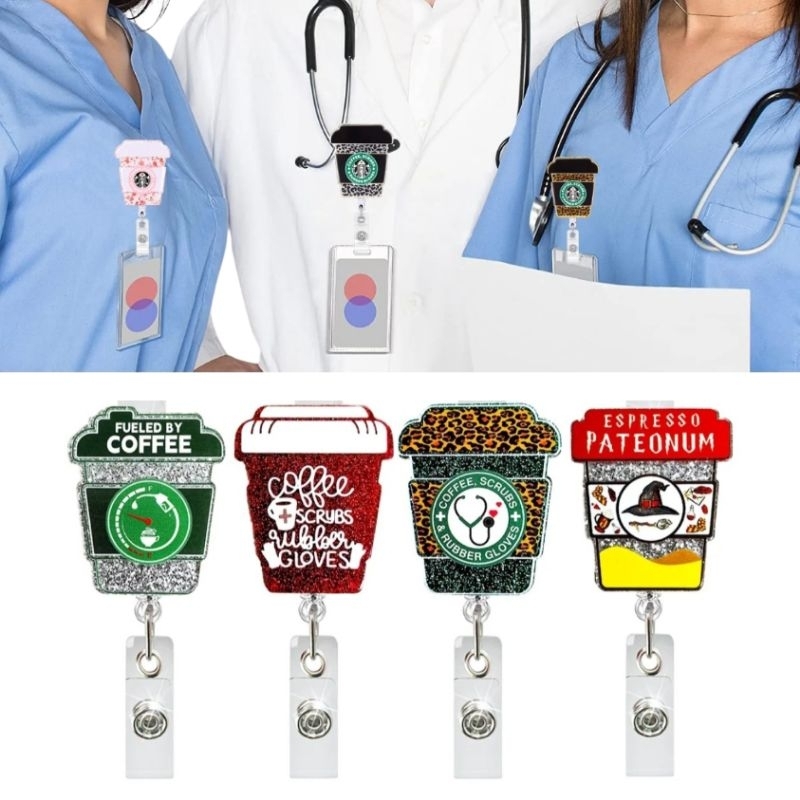 

Id card jepit yoyo nametag coffee