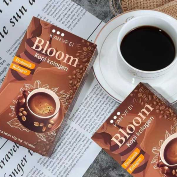 

Minuman kopi kolagen bloom isi 12 pcs kopi bloom collagen diet pelangsing