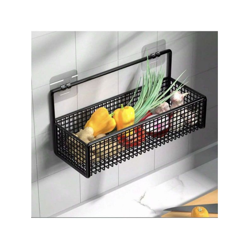 Rak Bumbu Gantung Tempel Rak Cuci Sayur Buah Besi