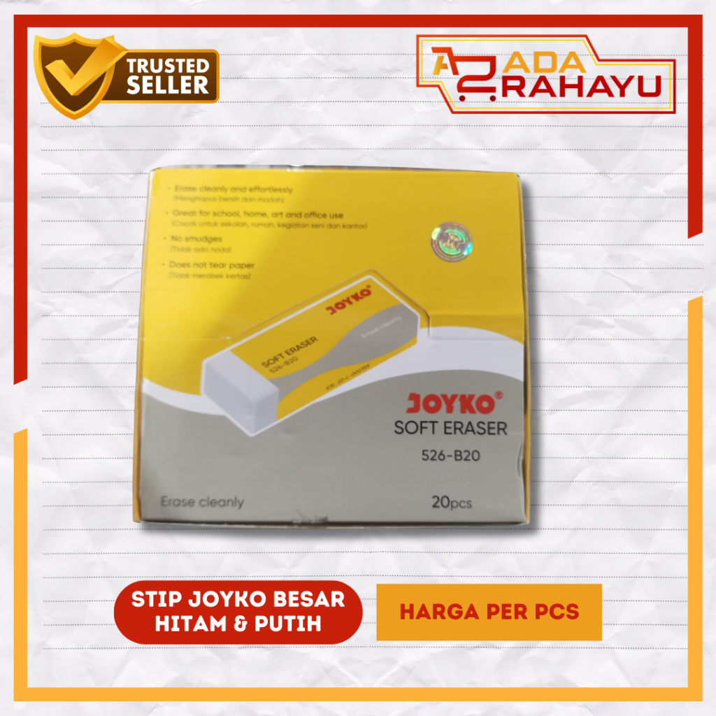 

Penghapus JOYKO Besar 526 B20 (PUTIH) & ER20BL (HITAM) - PCS