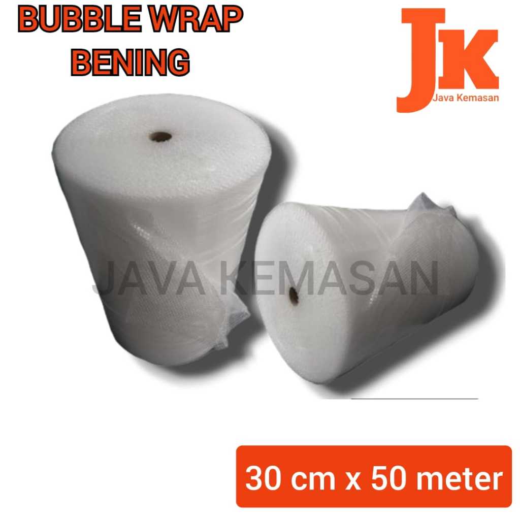 

BUBBLE WRAP ROLL 30 CM X 50 METER PLASTIK GELEMBUNG BLE WRAPPING PELINDUNG BARANG PAKET PACKING PUTIH TEBAL KUAT