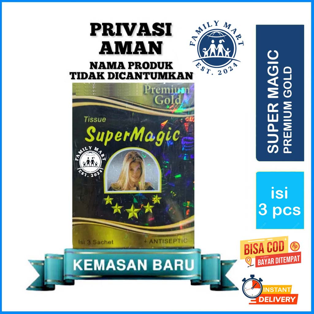 [1 PACK = 3 SACHET] [KEMENKES] Tisu Magic Man Premium Gold Original isi 3 Sachet Tissue Super Magic 