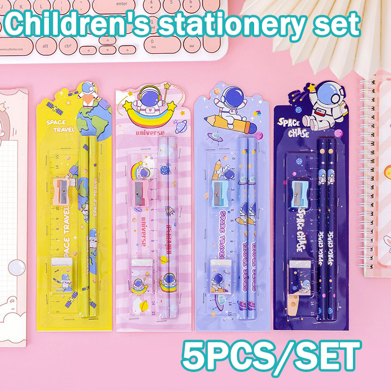 

5 / 8 In 1 Set Alat Tulis Cocok Untuk Tempat Pensil Penggaris Penghapus Lengkap Kartun Pengserut Penghapus Penggaris Masuk Kotak Pensil Stationery Anak Laki laki Perempuan Perlengkapan Sekolah