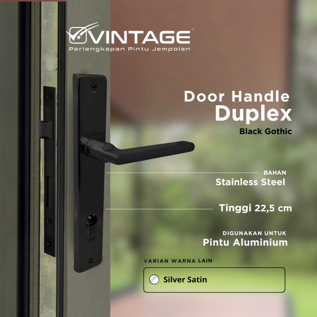 Set Handle Pintu Aluminium/Kunci Pintu Aluminium Duplex Vintage