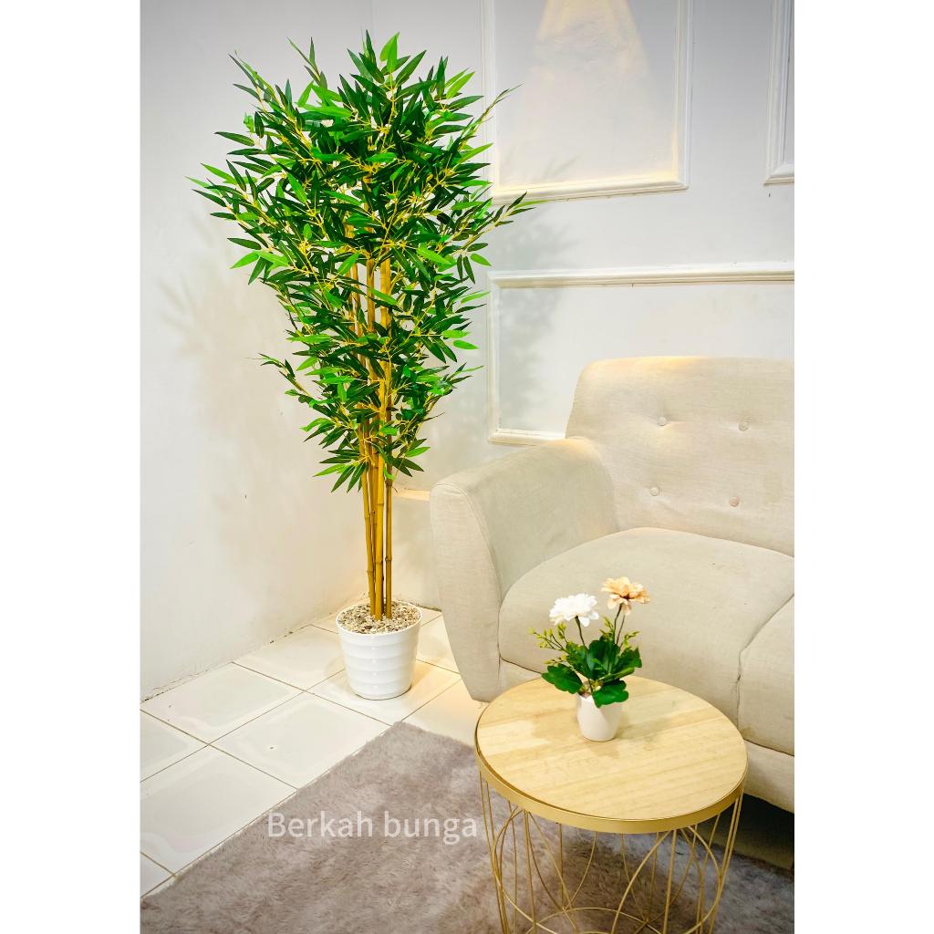 Pohon Bambu Artificial 170cm pohon hiasan bunga dekorasi pohon pojok batang daun bambu plastik