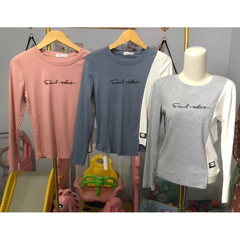KAOS TANGAN PANJANG WANITA // ATASAN KAOS WANITA TANGAN PANJANG