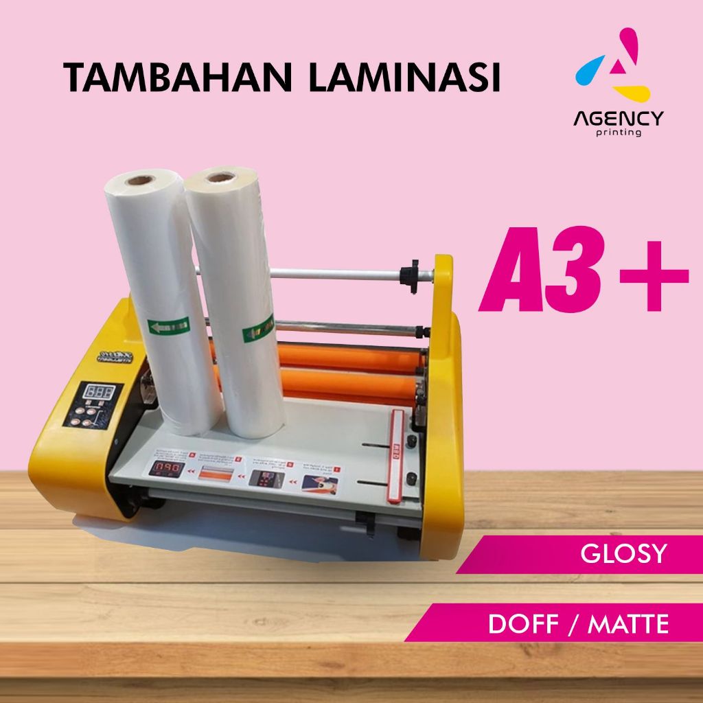 Laminasi / Laminating A3+ - Doff / Glossy / 1 Sisi - 2 Sisi