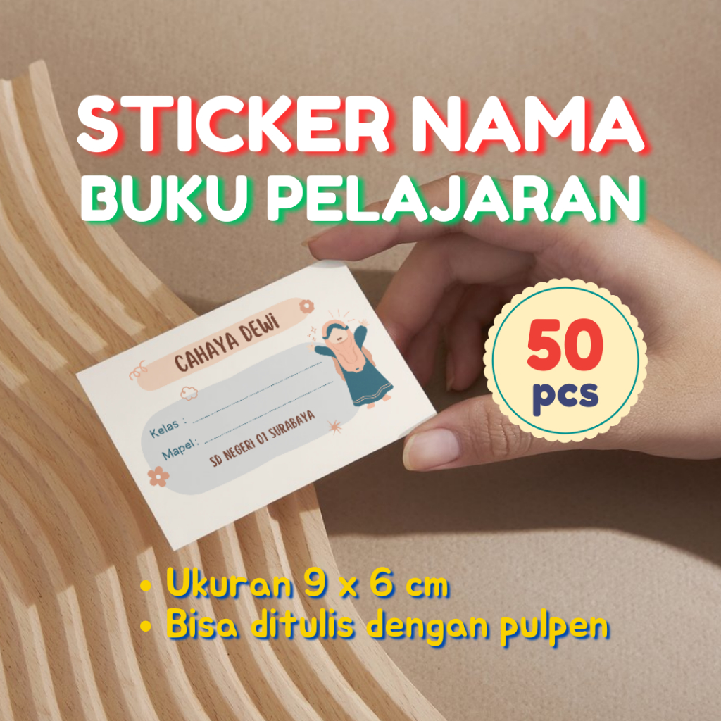 

STIKER CUSTOM NAMA ANAK ISLAM | STICKER BUKU PELAJARAN SAMPUL KARAKTER | LABEL BUKU