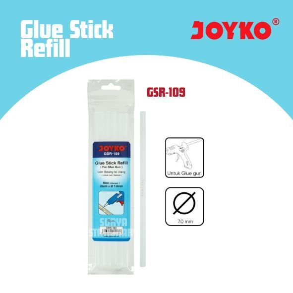 

(SET) Glue Stick Refill Joyko GSR-109 / Isi Lem Bakar / Isi Lem Tembak Joyko GSR-109 6 PCS