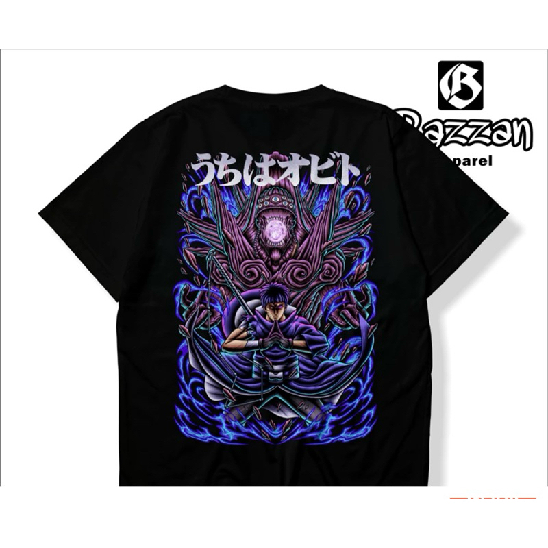 TSHIRT/KAOS ANIME NARUTO UCIHA OBITO KUCHIYOSE PATUNG GEDO