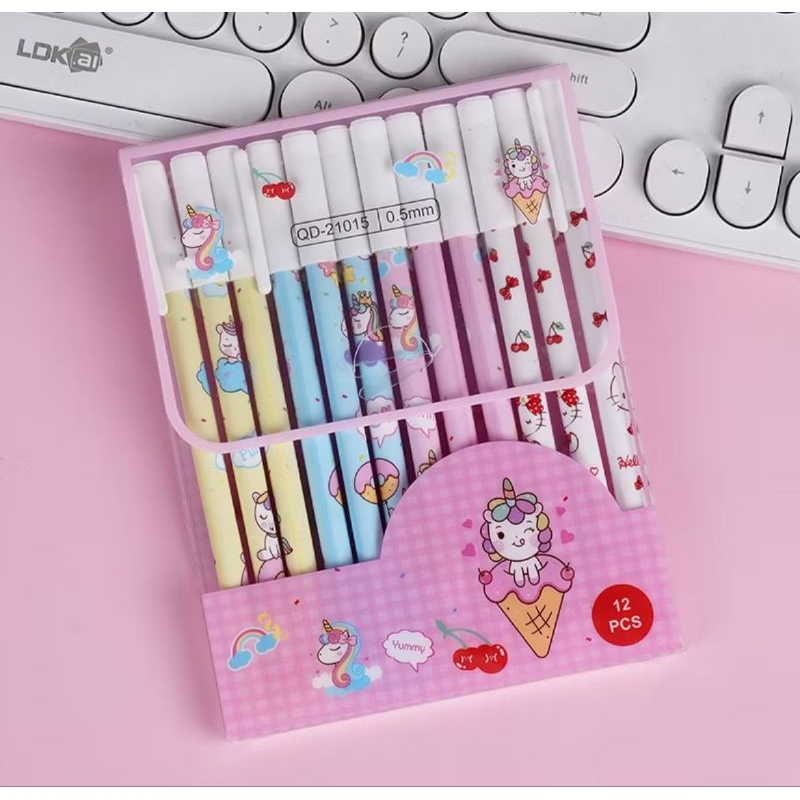 

Pena Pulpen Gel Karakter Fancy Magic Bisa Dihapus Erasable Pen (12pcs)