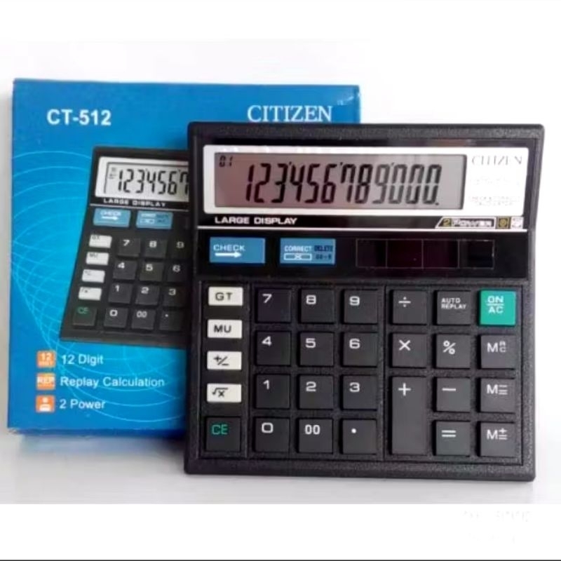 

kalkulator sedang citizen 12 digit CT -512 warna hitam/Calculator check & correct 12 digit warna hitam citizen ct-512