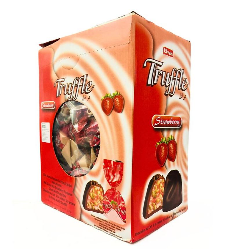 

Coklat Turki Truffle Elvan dus 1,8 kg Amand a Sampiyon Sweet love rasa strowberri