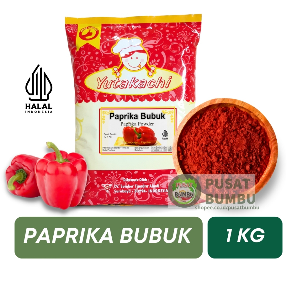 

Paprika Bubuk Super 1Kg / Paprika Merah Bubuk Import / Bumbu Rempah Yutakachi/ Pusat Bumbu