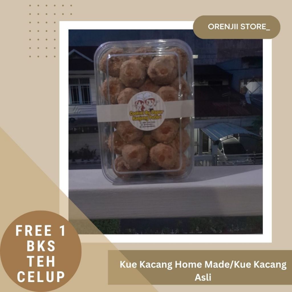 

kue kacang home made free 1 bungkus teh celup sari wangi