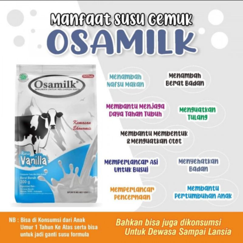 

OSAMILK SUSU SEHAT PENGGEMUK PENAMBAH NAFSU MAKAN BUAT NAIKIN BERAT BADAN