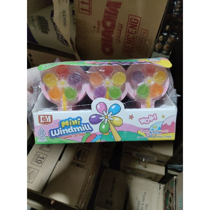 

mini windmill gummy lollipop/lollipop gummy isi 30pcs