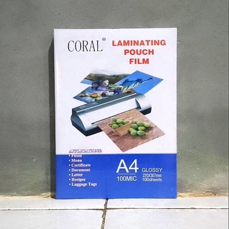 

20 Lembar Plastik Laminating A4 / F4 CORAL