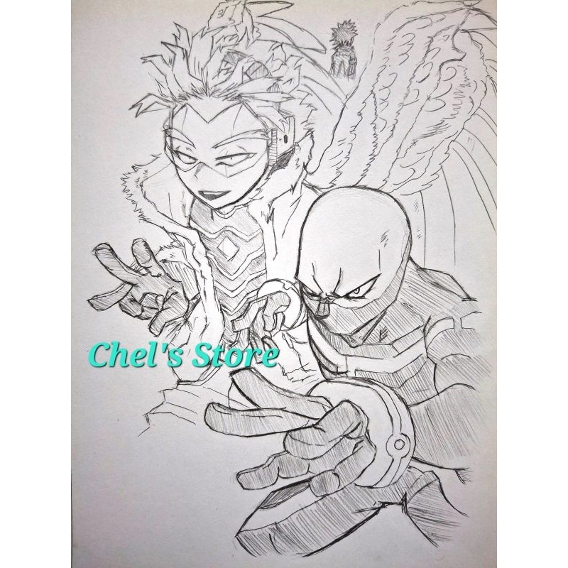 

A5 My Hero Academia Sketch Hawks + Twice