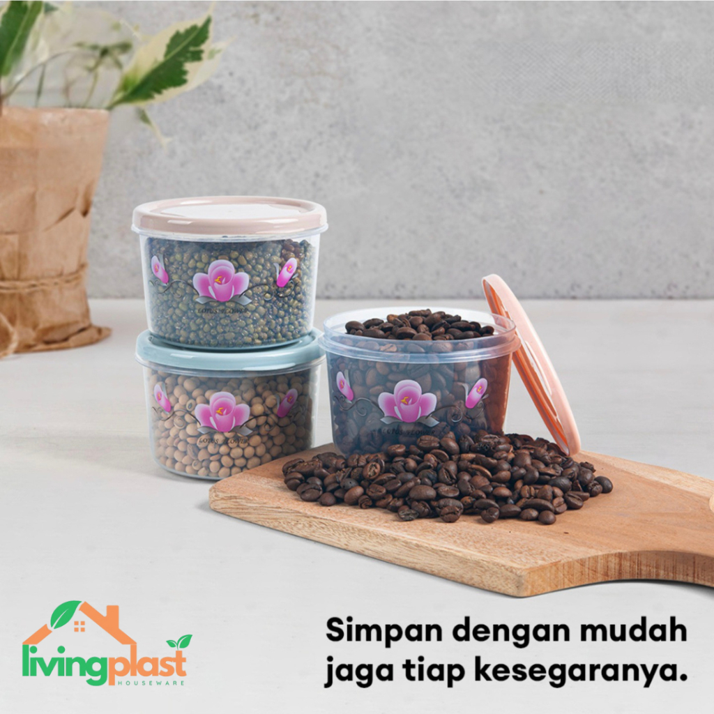 Sealware Bulat Alicia 400Ml / Toples Bulat Alicia 400Ml / Toples Plastik Kecil Serbaguna / Toples Mo