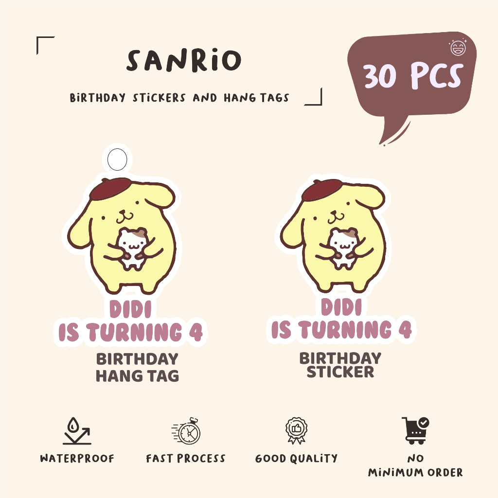 

(30pcs)diecut label hang tag SANRIO part 2 //label tag/lucu cetak hang tag ulang tahun/label stiker diecut/murah/label ulang tahun/suvemir ultah/stiker diecut/hangtag diecut