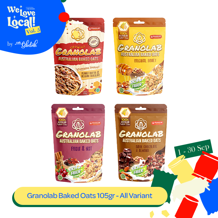 

Granolab Baked Oats Cemilan Sereal Oat Organik 105gr - Original Honey | Dark Chocolate & Almond | Fruit & Nut | Peanut Butter & Belgian Chocolate