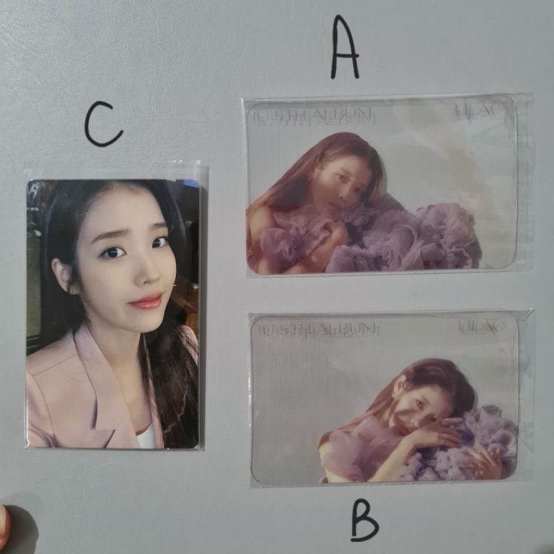 [READY STOCK] IU OFFICIAL TRANSPARENT PHOTOCARD + BENEFIT PC (DARI PHOTOBOOK LILAC) & PC ALBUM U WIN