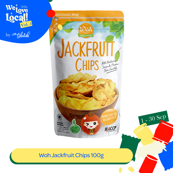 

Woh Jackfruit Chips 100gr - Keripik Buah Nangka Gluten Free | Tanpa Pengawet | No MSG | Halal | Rak Sebelah