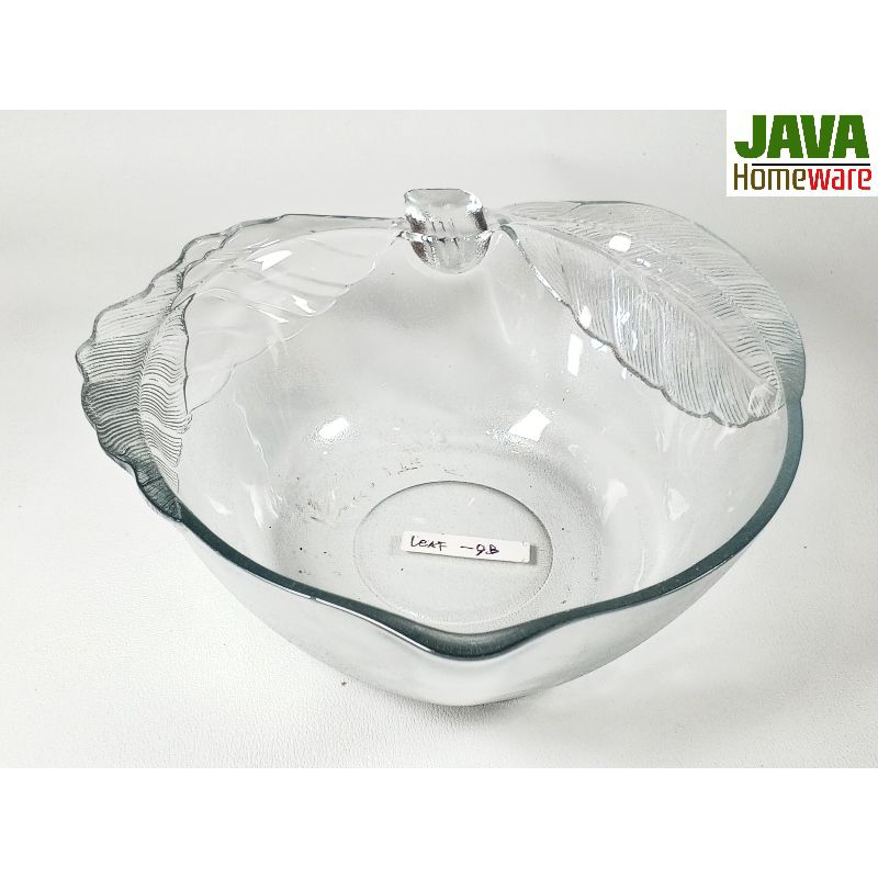 MANGKOK KACA SOUVENIR LEAF 9B ( 12biji ) | MANGKOK KACA SOUVENIR APEL | MANGKOK KACA BENING