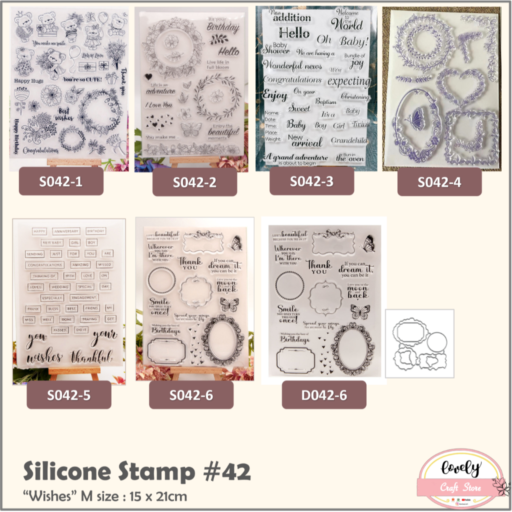 

LovelyCraftStore | S 42 Silicone Stamp - Transparent Silicone rubber Clear Stamp "Wishes" Stempel Silikon Transparan untuk journal, cards, art craft, scrapbook ~ STAMP#42