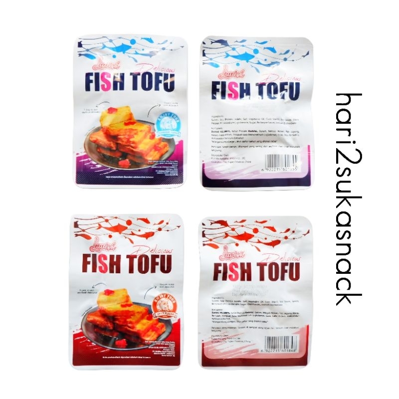 LUVISH Fish Tofu Rasa Spicy Pedas / Fish Tofu Ikan Rasa Barbeque / Cemilan China Instan Siap Makan