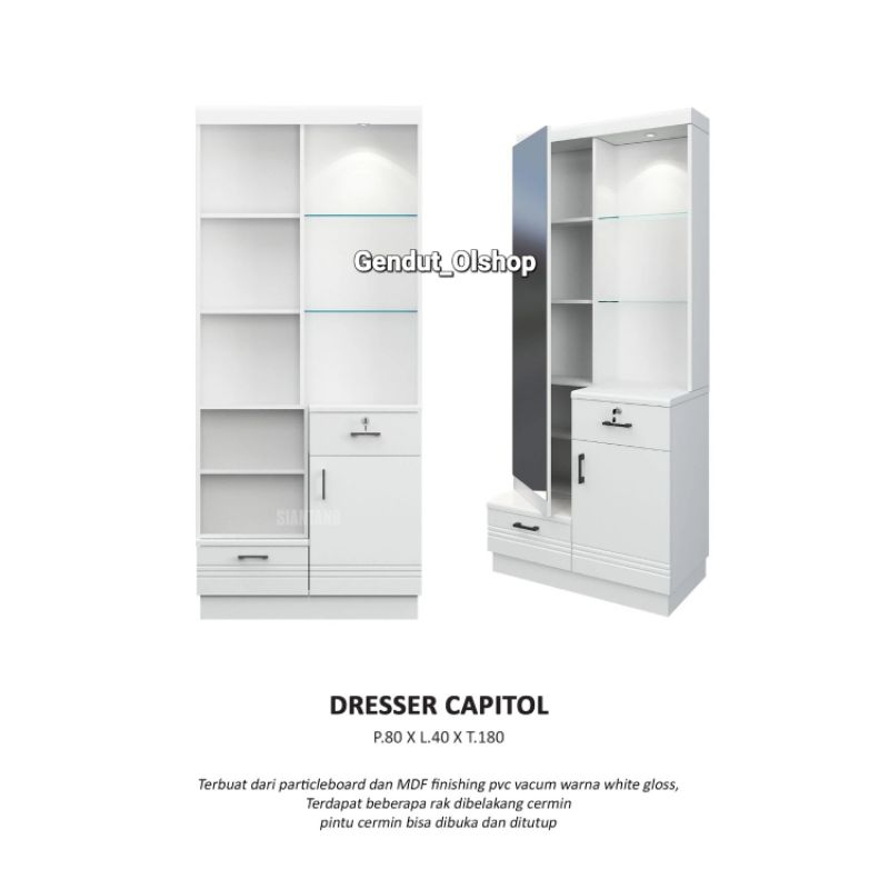 (Khusus Wilayah Palembang) DR CAPITOL dresser, Meja Rias Siantano DR Capitol, Meja Rias Particle Boa