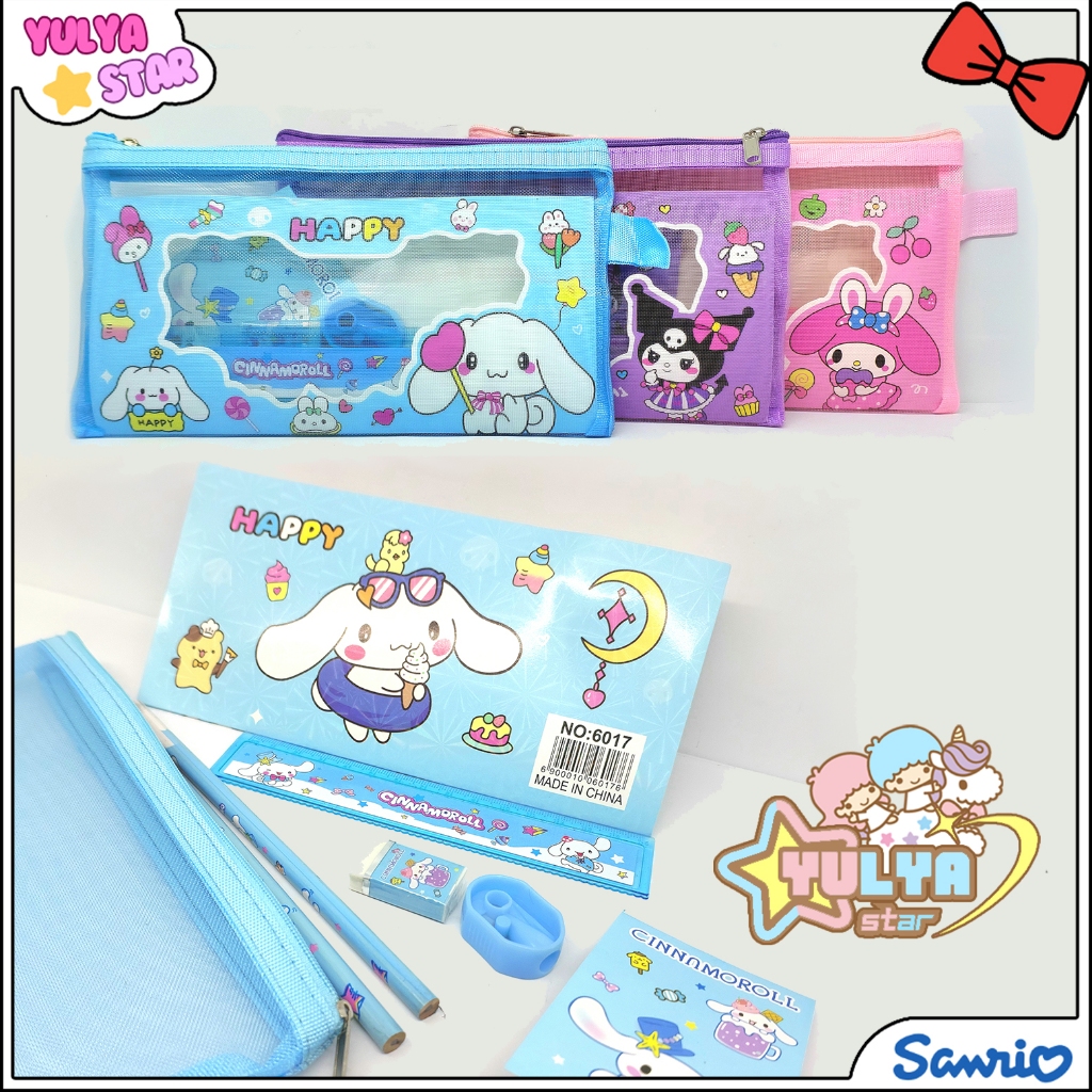 

Set perangkat alat tulis dan kotak pensil SANRIO / Kotak pencil set motif sanrio