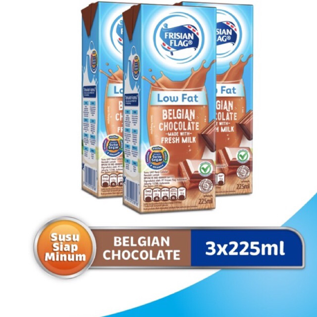 

Frisian Flag Low Fat Belgian Chocolate 3 x 225 ml ( 3pcs)