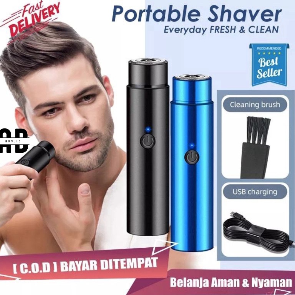 Sangat Nyaman ABS  Alat Cukur Elektrik Mini Portable USB  Pisau Cukur Jenggot Recharge Alat Cukur El