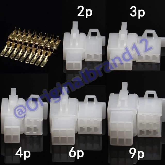 Socket 6 pin Kecil + Skun  Soket Motor  Konektor Kabel Motor