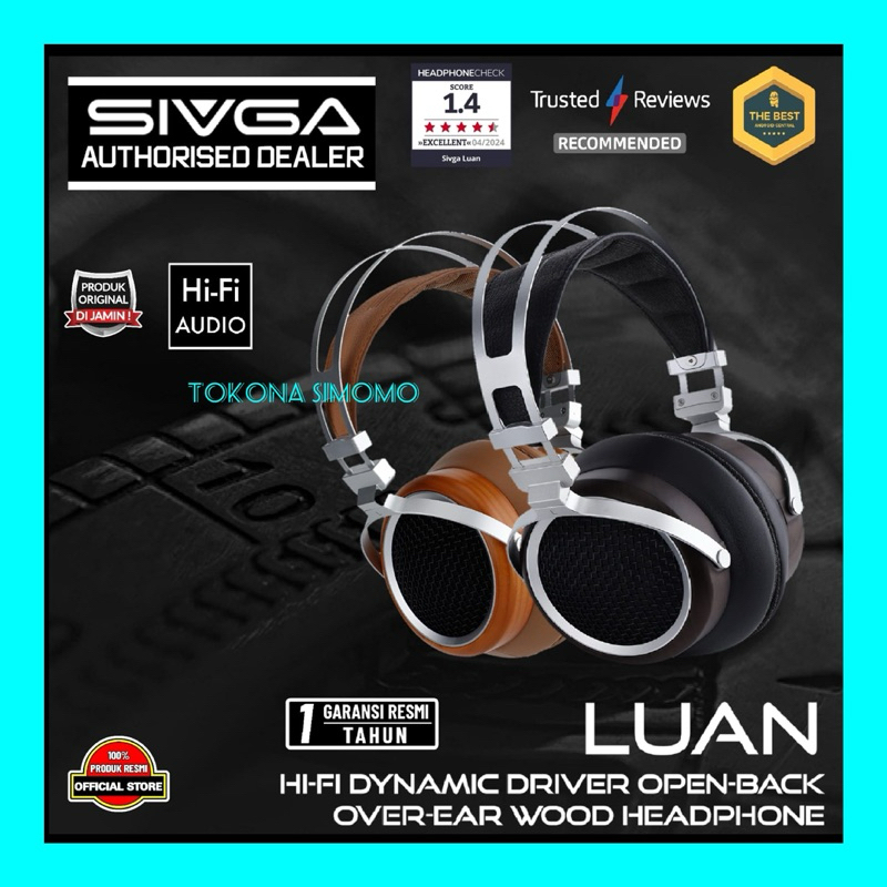 SIVGA Luan Hi-Fi Dynamic Driver Open-Back Over-Ear Headphone - Coklat, Hitam