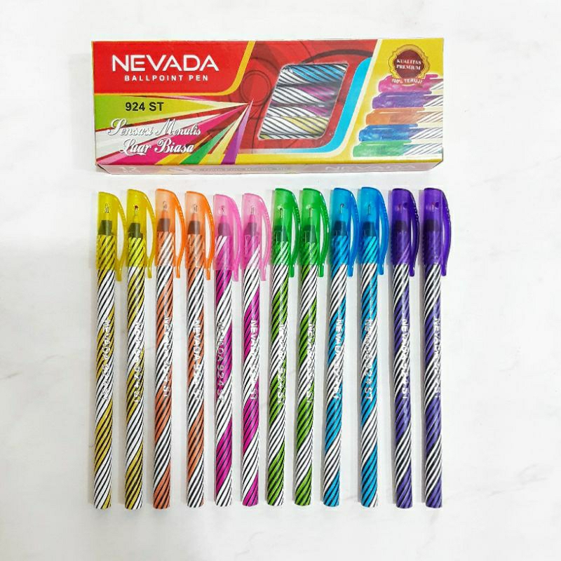 

Pena Nevada BallPoint 924ST (12 Pcs) Pulpen Lilin / Pena Murah
