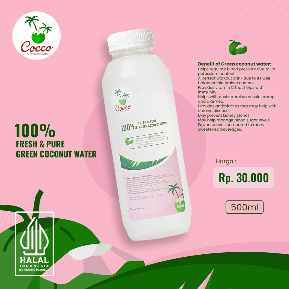 

1 Botol Cocco Fresh Air Kelapa Hijau Murni 500Ml