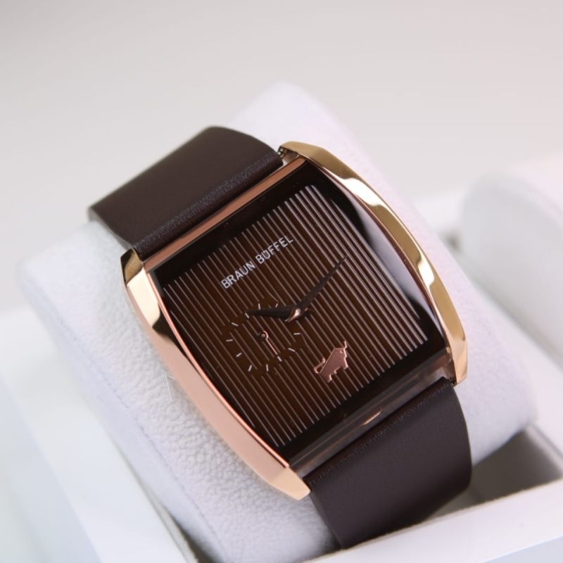 Jam Tangan Pria BRAUN BUFFEL tali coklat