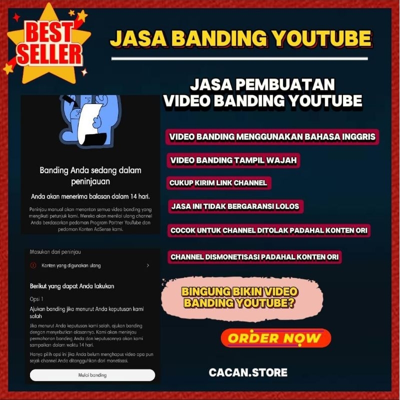 Jasa Pembuatan Video Banding  youtube || Channel youtube dismonetisasi