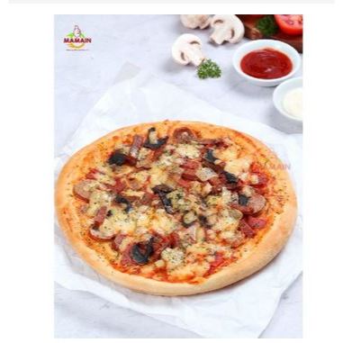 

MAMAIN PIZZA FROZEN diameter 20cm berat 350gr / Pizza Sehat dan Murah / Sarapan anak / Bekal sekolah