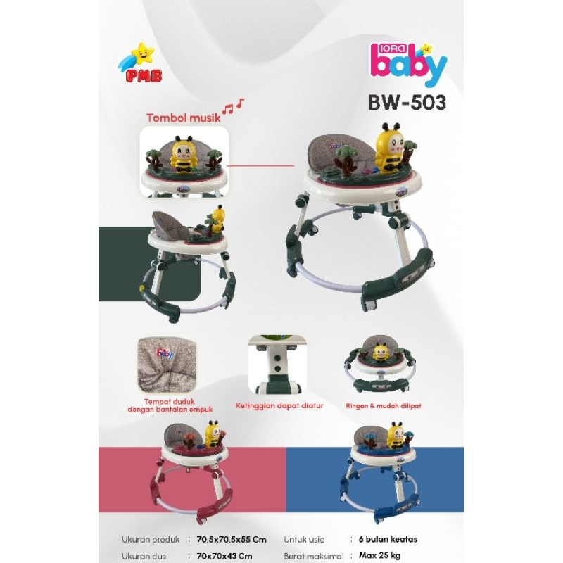 Baby walker / kereta bayi / roda bayi pmb bw 503 bee