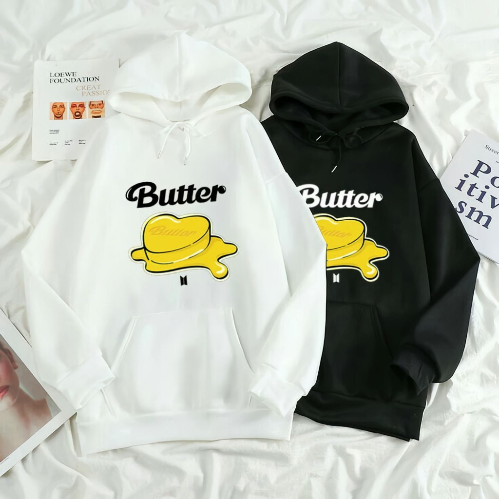 Hoodie Sweater BTS Butter Hitam