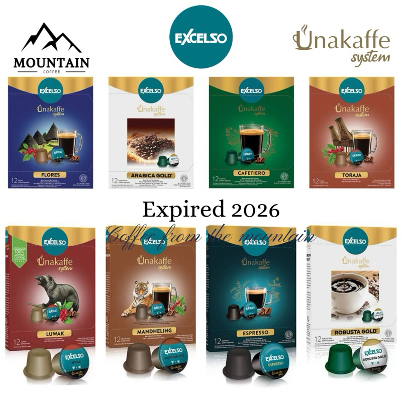 

Excelso unakaffe capsule kopi kapsul unakaffe all varian 6gr 12pods