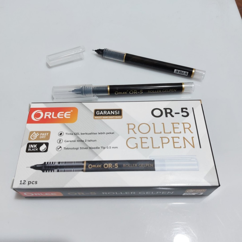 

Pulpen Gel Orlee OR-5 0.5mm Roller Gelpen - 1 Lusin Isi 12 Buah