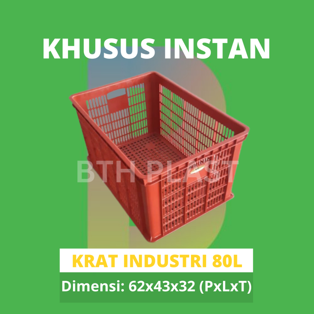 KRAT INDUSTRI 80 LITER / KERANJANG KRAT BUAH PLASTIK 80L MURAH / KERANJANG INDUSTRI BESAR