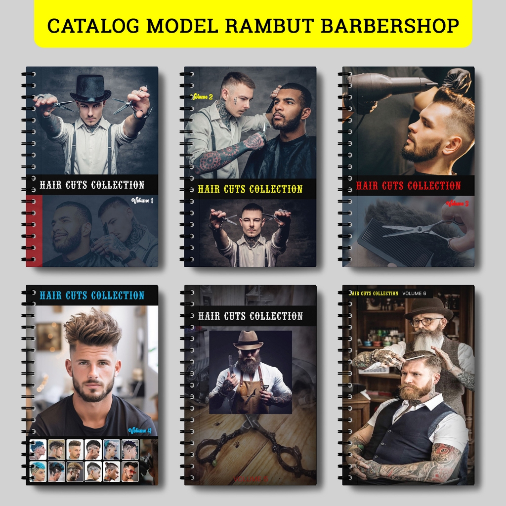 Buku Katalog Barbershop Model Gaya Rambut Pria 2025 - Ukuran Besar 20cm X 30cm - Tersedia 25 Edisi B